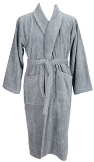 Unisex mantel met sjaalkraag voor volwassenen - maat L / XL Grijs