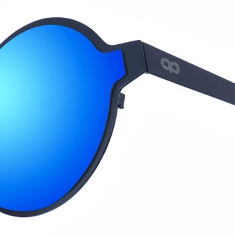 Unisex MARGARETTE Ronde Vorm Metalen Zonnebril - maat Blauw