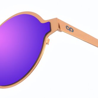 Unisex MARGARETTE Ronde Vorm Metalen Zonnebril Violet