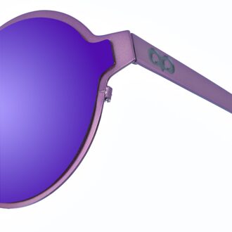Unisex MARGARETTE Ronde Vorm Metalen Zonnebril Violet