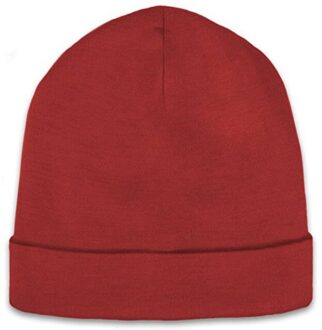 Unisex Merino Wol Manchet Beanie Mannen Vrouwen 100% Merino Wol Beanie Warme Zachte 2 Layer Cap Manchet Beanie Hoed Een size stijl 1- DK rood