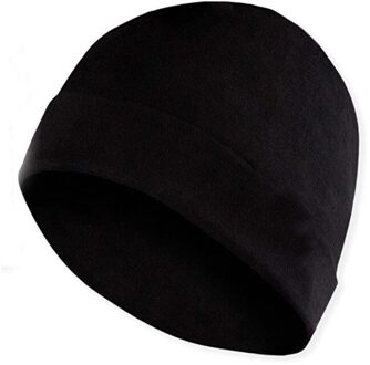 Unisex Merino Wol Manchet Beanie Mannen Vrouwen 100% Merino Wol Beanie Warme Zachte 2 Layer Cap Manchet Beanie Hoed Een size stijl 1- zwart