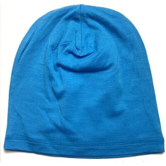 Unisex Merino Wol Manchet Beanie Mannen Vrouwen 100% Merino Wol Beanie Warme Zachte 2 Layer Cap Manchet Beanie Hoed Een size stijl 2- blauw