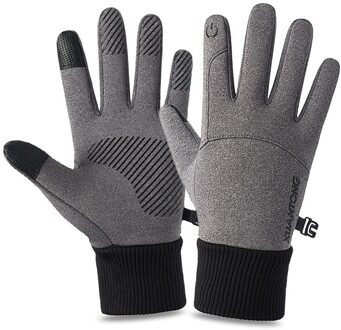 Unisex Mountainbike Fiets Motorfiets Motocross Sport Handschoenen Touchscreen Winter Texting Warm Volledige Vinger Handschoen grijs handschoenen / XL