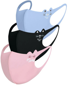 Unisex Mouth Reuse Masks Children Cute Anime Dustproof Kawaii Cat Print Face Mask Fashion Washable Reusable Breathable Masks#E