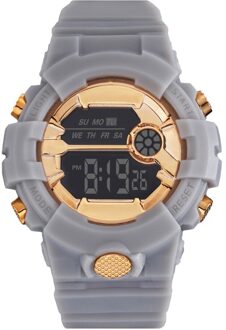 Unisex Multifunctionele Horloge Mode Waterdichte Jongen Meisje Lcd Digitale Stopwatch Datum Rubber Sport Polshorloge Luxe Klok #04 grijs