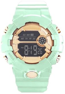 Unisex Multifunctionele Horloge Mode Waterdichte Jongen Meisje Lcd Digitale Stopwatch Datum Rubber Sport Polshorloge Luxe Klok #04 groen
