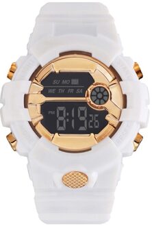 Unisex Multifunctionele Horloge Mode Waterdichte Jongen Meisje Lcd Digitale Stopwatch Datum Rubber Sport Polshorloge Luxe Klok #04 wit