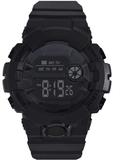 Unisex Multifunctionele Horloge Mode Waterdichte Jongen Meisje Lcd Digitale Stopwatch Datum Rubber Sport Polshorloge Luxe Klok #04 zwart