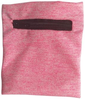Unisex Multifunctionele Pols Band Rits Enkel Wrap Sport Polsband Portemonnee Opslag Voor Hardlopen Gym Fietsen Sport Veiligheid Roze