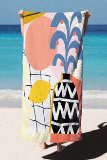 Unisex Oranje Kleur Thuis Strandlaken