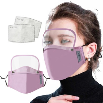 Unisex Outdoor Cotton Reusable Washable Windproof Dust-proof Breathable Adults Face Mask With Filter And Detachable Eye Shield