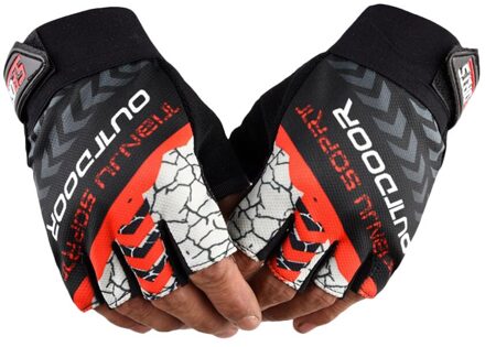 Unisex Outdoor Sport Rijden Handschoenen Ademend Antislip Schokabsorptie Dragen Mitten Outdoor Fietsen Handschoenen Fiets Accessoires oranje