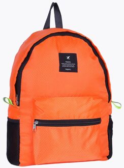 Unisex Outdoor Verstelbare Stap Rits Wandelen Reizen Opvouwbare Grote Capaciteit Nylon Camping Rugzak oranje