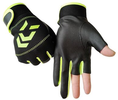 Unisex Outdoor Vissen Handschoenen Anti-Slip 3 Vinger Gesneden Vissen Handschoenen Accessoires Zomer Sport Fietsen Golves Hengelen Sbr Handschoenen diep blauw