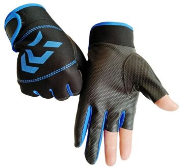 Unisex Outdoor Vissen Handschoenen Anti-Slip 3 Vinger Gesneden Vissen Handschoenen Accessoires Zomer Sport Fietsen Golves Hengelen Sbr Handschoenen licht grijs