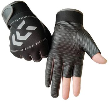 Unisex Outdoor Vissen Handschoenen Anti-Slip 3 Vinger Gesneden Vissen Handschoenen Accessoires Zomer Sport Fietsen Golves Hengelen Sbr Handschoenen Licht Groen