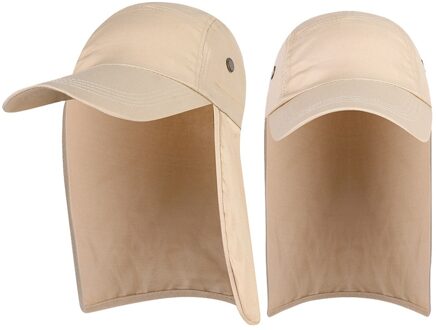 Unisex Outdoor Zon-bescherming Effen Wandelen Hoed Baseball Bergbeklimmen Camping Vissen Cap met Nek Flap leger groen