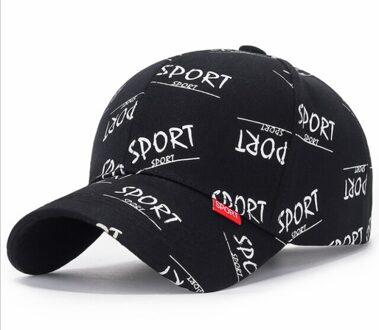 Unisex Paar Hoeden Mode Baseball Cap Sport Cap Letters Borduren Hoed Mannen En Vrouwen Zonnehoed Gorras zwart