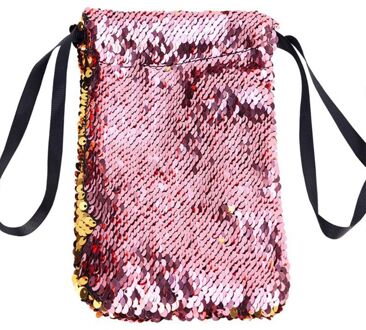 Unisex Pailletten Trekkoord Portemonnee Kleine Bag Portemonnees Kaarthouder Mode Tassen H8WD zwart