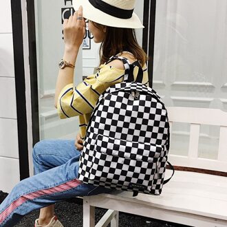 Unisex Plaid Nylon Vrouwelijke Rugzak Laptop Schooltas Schooltas School Leisure Outdoor Sporttas