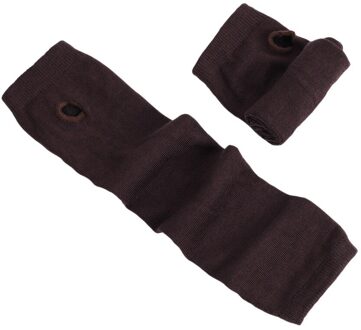 Unisex Pols Arm Hand Gebreide Lange Vingerloze Handschoenen Mitten Handschuhe Winter Mitaine Femme Перчатки Женские # K40 koffie