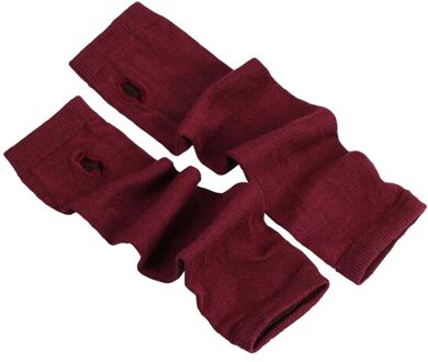 Unisex Pols Arm Hand Gebreide Lange Vingerloze Handschoenen Mitten Handschuhe Winter Mitaine Femme Перчатки Женские # K40 wijn