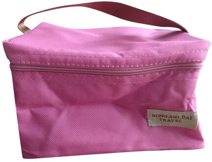Unisex Praktische Draagbare Isolatie Nylon Tas Waterdichte Bakken Lunch Tas Isolatie Zak Picknick Tas Roze