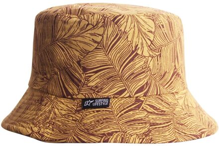 Unisex Printing Geel Panama Emmer Hoed Mannen Vrouwen Zomer Katoen Bob Outdoor Visser Hoed Dubbelzijdig Vissen Hoed Huang Kaji