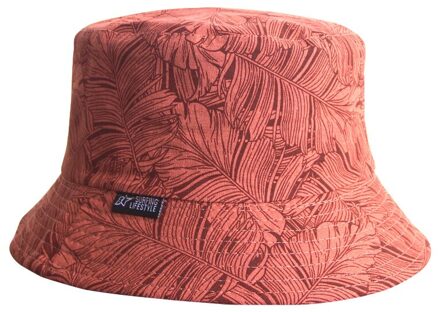 Unisex Printing Geel Panama Emmer Hoed Mannen Vrouwen Zomer Katoen Bob Outdoor Visser Hoed Dubbelzijdig Vissen Hoed steen rood