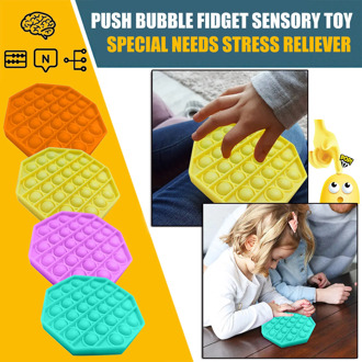 Unisex Push Bubble Fidget Sensory Toy Autism Special Needs Stress Reliever Adult Decompression Toy Christmas Gift 2020