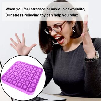 Unisex Push Bubble Fidget Zintuiglijke Speelgoed Autisme Speciale Behoeften Stress Reliever Volwassen Decompressie Speelgoed Kerstcadeau #50 paars