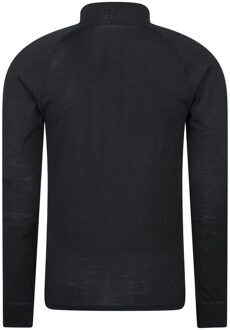 Unisex Quest Merino Wol Thermo Top met lange mouwen voor volwassenen (Zwart) - 2XL