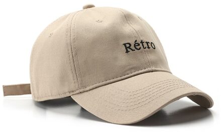 Unisex Retro Brieven Borduurwerk Baseball Cap Harajuku Hip Hop Effen Kleur Outdoor Zonnebrandcrème Verstelbare Trucker Vader Hoed KH