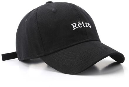Unisex Retro Brieven Borduurwerk Baseball Cap Harajuku Hip Hop Effen Kleur Outdoor Zonnebrandcrème Verstelbare Trucker Vader Hoed zwart