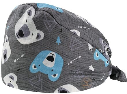 Unisex Scrubs Vrouwen Werken Hoeden Verstelbare Pet Grooming Scrub Caps Tand Schoonheid Controleren Werkende Caps Cartoon Printing Caps 12053
