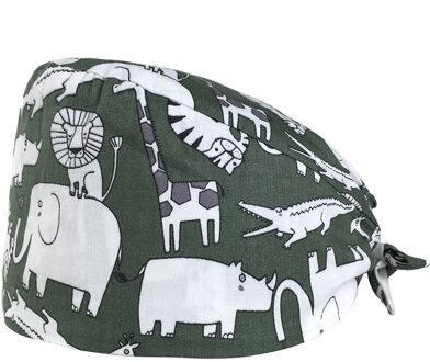 Unisex Scrubs Vrouwen Werken Hoeden Verstelbare Pet Grooming Scrub Caps Tand Schoonheid Controleren Werkende Caps Cartoon Printing Caps 12055