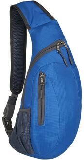Unisex Solid Cross Body Sling Bag Schouder Outdoor Sport Borst Taille Packs Reizen Wandelen Camping Blauw