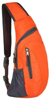 Unisex Solid Cross Body Sling Bag Schouder Outdoor Sport Borst Taille Packs Reizen Wandelen Camping Oranje