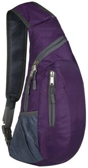 Unisex Solid Cross Body Sling Bag Schouder Outdoor Sport Borst Taille Packs Reizen Wandelen Camping Paars
