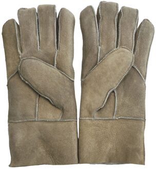 Unisex Stone Sheepskin Suede Handschoenen met Oprolbare/Omlaag Manchet Steen