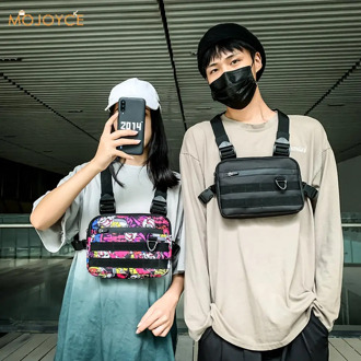 Unisex Streetwear Vest Chest Bag Hip Hop Shoulder Pouch Oxford Cloth Waistcoat Classic Chest Bag Classic Vintage Bag