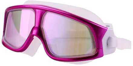 Unisex Swim Eyewear Comfortabele Siliconen Groot Frame Zwemmen Bril Zwembril Waterdicht Anti-Fog Uv Met Case MR