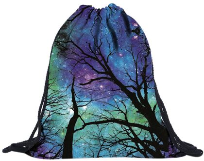 Unisex Trekkoord Rugzakken 3D Afdrukken Zakken Starry patroon pouch pocket sporttas worek plecak sznurek mochila saco sacos de m