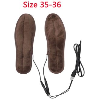 Unisex Usb Elektrische Aangedreven Verwarming Inlegzolen Voor Outdoor Sport Schoenen Laarzen Voeten Warmer Pluche Bont Zachte Verwarmde Wasbare Inlegzolen size 35-36