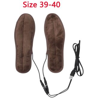 Unisex Usb Elektrische Aangedreven Verwarming Inlegzolen Voor Outdoor Sport Schoenen Laarzen Voeten Warmer Pluche Bont Zachte Verwarmde Wasbare Inlegzolen size 39-40