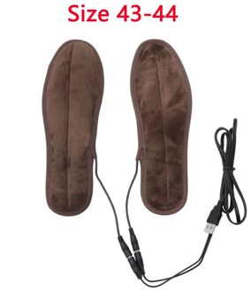 Unisex Usb Elektrische Aangedreven Verwarming Inlegzolen Voor Outdoor Sport Schoenen Laarzen Voeten Warmer Pluche Bont Zachte Verwarmde Wasbare Inlegzolen size 43-44