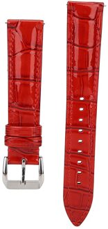 Unisex Verstelbare Pu Lederen Horloge Band Horloge Reparatie Vervanging Deel 18Mm helder rood