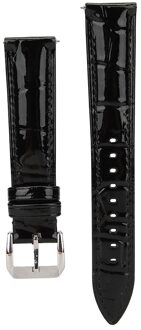 Unisex Verstelbare Pu Lederen Horloge Band Horloge Reparatie Vervanging Deel 18Mm helder zwart