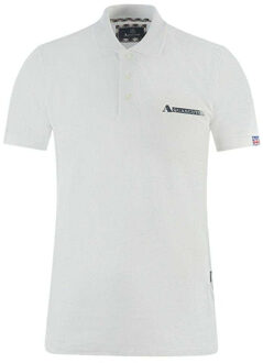 Unisex Volwassen Gekartelde Logo Polo Shirt (Wit) - maat M